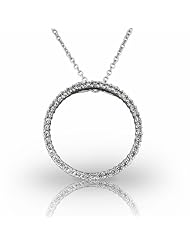 Platinum Classic Diamond Circle Pendant. 5/8 CTW
