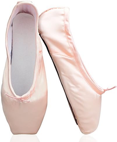 Girls Women Stain Ballet Pointe Shoes with Soft Silicone Gel Toe Pads (US7=EU40)
