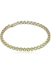 14k Yellow Gold Round Peridot Tennis Bracelet, 8"