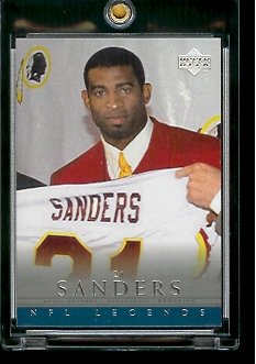 2000 Upper Deck Legends Deion Sanders Dallas Cowboys #17 Football Card - Mint Condition - In Protective Display Case
