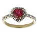 10k Yellow Gold Heart Shaped Created Ruby and Diamond Ring