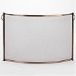 Woodfield Antique Copper and Bronze Curved Spark Guard Screen for Fireplace