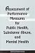 Assessment of Performance Measures for Public Health, Substance Abuse, and Mental Health