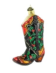 Home: Old World Christmas Holly Berry Cowboy Boot Glass Blown Ornament - Old World Christmas