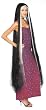 Adult Black/Grey Streaked Lady Godiva Wig