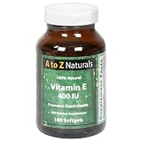 A to Z Naturals  Vitamin E, 400 IU, Softgels , 180 softgels