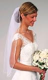 Pearl Edge White Wedding Veil with Comb