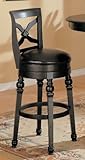 Redvale Cross Leather Swivel Bar Stool
