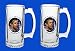Set Of 2 Barack Obama Commemorative Beer Mug Glasses Steins - In Stock, Ships Right Away