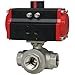 W.E. Anderson 3-Way SS Ball Valve, WE31-GSR06-T1, 1-1/2" Spring Return Actuator