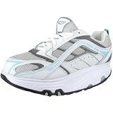EXERSTEPS Selection Ladies Athletic Toning Fitness Sneakers Shoes White Silver Light Blue by  