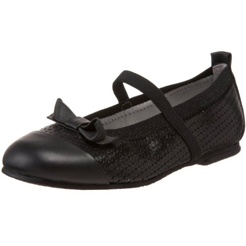 Jumping Jacks Martina Flat (Toddler/Little Kid/Big Kid),Black Printed Leather,11.5 M US Little Kid