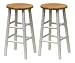Winsome Wood S/2 Beveled Seat 24" Counter Stools Nat/Wht