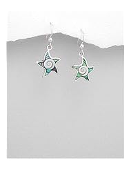 Star Shell Earrings In Sterling Silver