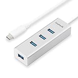 Inateck USB3.0 4ポートハブ　ユニボディハブ　Type-C機器対応　New MacBook、ChromeBook Pixel、Huawei Nexus 6 、LG Nexus 5X に対応　アルミ製