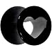 2 Gauge Black Acrylic Hollow Heart Saddle Plug