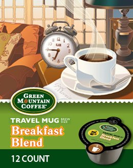 Green Mountain Breakfast Blend Coffee Travel Mug Keurig Vue Portion Pack, 72 Count