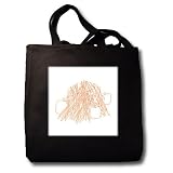 Pumpkins and Corn Stalks Outline Art Drawing - Black Tote Bag 14w X 14h X 3d