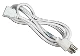 American Lighting 043A-72-PC180-WH1 6-Foot Power Cord for T2 Under Cabinet Lights, Three Wire Grounded Plug, White