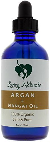 Loving Naturals 100% Organic Argan + Nangai Oil for Face, Hair Treatment, Anti-Aging, Skin for Sensitive, Oily or Severely Dry Skin for Women and Men (4 Oz)
