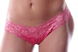 Microfiber Low Rise Open Crotch Thong w/ Lace Waistband-Women’s Picture
