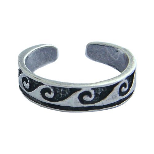 Hawaiian Ocean Waves Sterling Silver Toe Ring