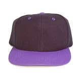 Blank Vintage Retro Black / Purple Baseball Snap Back Hat Cap