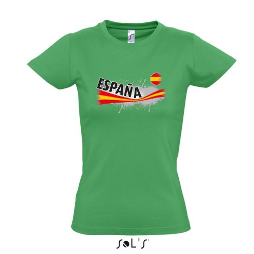 Fanshirt-Damen ESPANA, Spanien Ländershirt EM / WM Trikot S-XXL , Kelly green , S