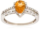 10k White Gold Citrine and Diamond Ring