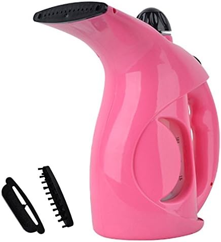 AMRNDY Mini Clothing Fabric Steamer, Portable Travel Steamer, Garment Handheld Steamer, Fast Heat-up, with 220ml Reservoir Capacity, Perfect for Home and Travel-Pink With Converter Plug