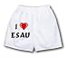 White Boxer Short with I Love Esau