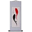 EXP Handmade "Two Fish" Prosperity Scroll Wall Art Painting
