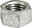 Steel Hex Nut, Hot-Dipped Galvanized Finish, Grade 2, ASME B18.2.2, 5/16"-18 Thread Size, 1/2" Width Across Flats, 17/64" Thick (Pack of 100)