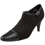 Annie Shoes Women's Battista Bootie,Black Micro Suede/Blk Croc,7 M US