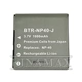 Kinamax BTR-NP40-J 1600mAh NP-40 Replacement Battery for Casio - Premium Japanese Cells
