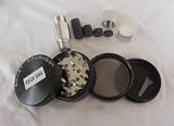 New BLACK CNC 4PCS SMART CRUSHER 2.25 Inch MAGNETIC ALUMINUM HERB POLLEN GRINDER & 7 Pcs CNC SPACE QUALITY ALUMINUM Pollen Press