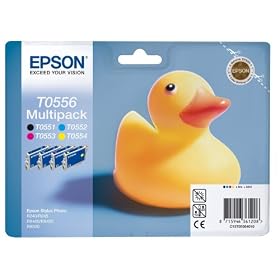 Epson T055640 original multipack comprising T0551 black T0552 cyan blue T0553 magenta red T0554 yellow for Stylus Photo R240/RX420/RX520