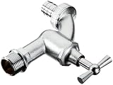 Profigarden 121MCHP Auslaufhahn Messing verchromt 1/2"" mit Schlauchst&uuml;ck