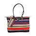 Fold-Up Tote Bag with Long Handle - Red/Blue Stripe