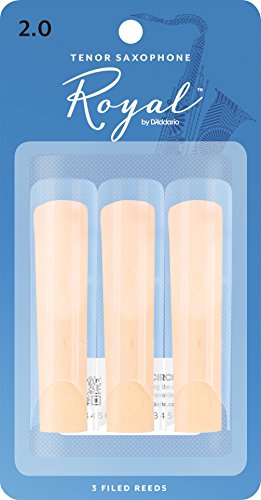 Rico Royal Tenor Sax Reeds, Strength 2.0, 3-pack
