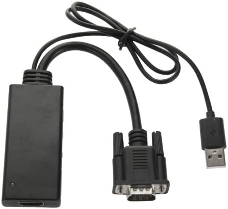 LongerLink VGA Male to HDMI Female Computer Connection Adapter Cable TV Converter with USB Power