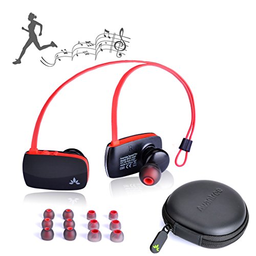 Avantree Super BASS Wireless Bluetooth Earbuds, Ultra-light in ear Headphones with Mic, Universal for Smartphones Tablets - Sacool Black