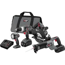 PORTER-CABLE PC418C-2 18-Volt NiCd Cordless 4-Piece Combo Kit