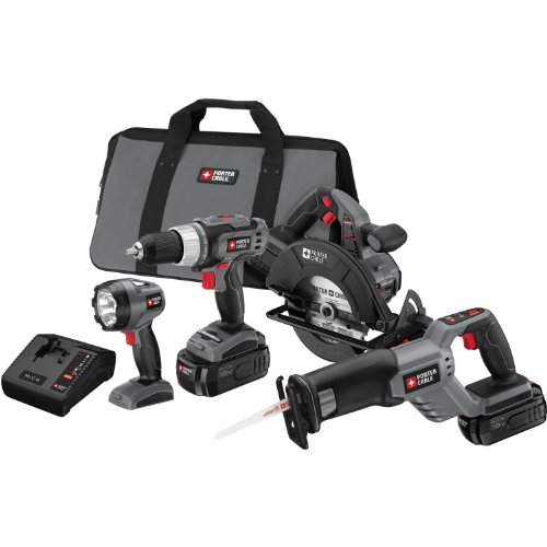 PORTER-CABLE PC418C-2 18-Volt NiCd Cordless 4-Piece Combo Kit