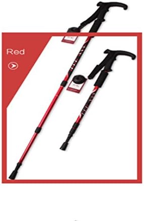 XIAOHM Trekking pole telescopic folding walking climbing the outdoor canes 2pcs , red , men