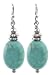 Sterling Silver Turquoise Oval Bead Drop Earrings