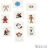72 Christmas Holiday Glitter Temporary Tattoos