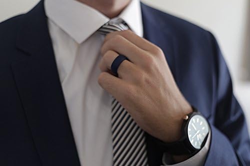 Ekco Band 100% Premium Silicone Wedding Band ★Top Rated ★High Performance Men's Silicone Wedding Ring (Orange, 10)