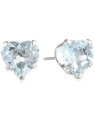 14k White Gold Heart Stud Earrings