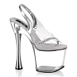 Pleaser Shoes Women��s CHARM-753, Chromed Cone Sling-Back Platform Sandal W/Rhinestone